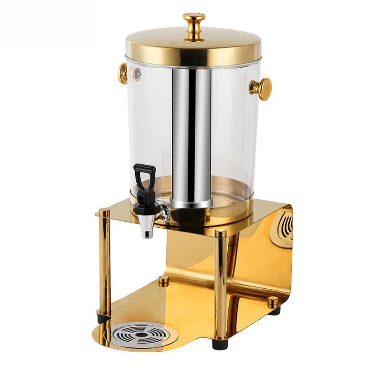 8L 16L stainless steel juice cooler gilded drink dispenser plastic double tank fruit juice beverage dispenser with ice tube