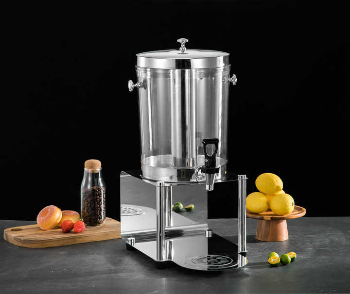 8L 16L stainless steel juice cooler gilded drink dispenser plastic double tank fruit juice beverage dispenser with ice tube